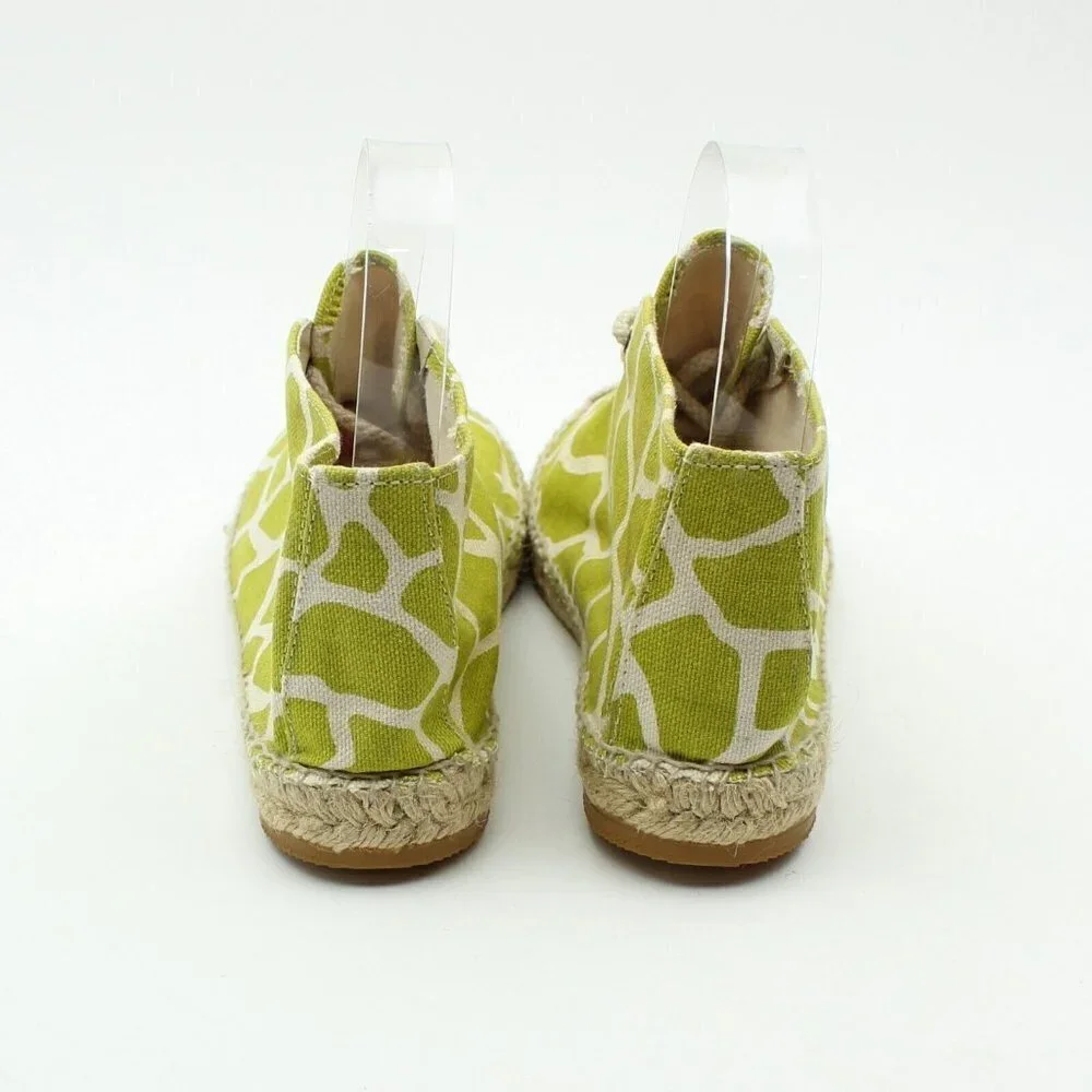 Bettye Muller Lime Green Animal Print Espadrille Shoes